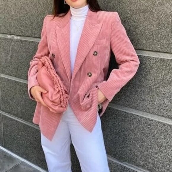 ARITZIA Wilfred Margaux Corduroy Blazer in Wild Pink - Picture 4 of 4